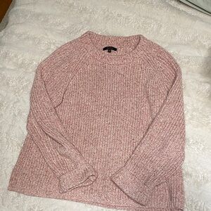Quince Women's Heathered Pink Crew Neck Sweater